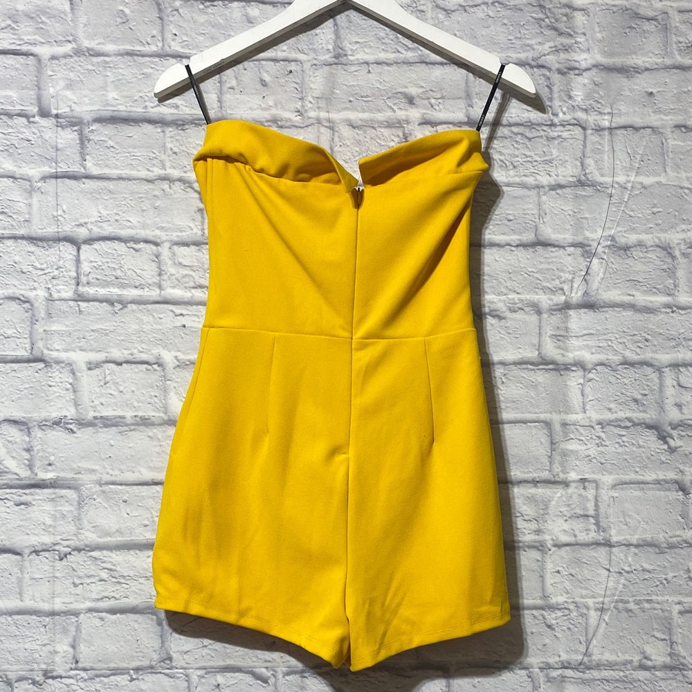 Forever 21 Yellow Strapless Romper